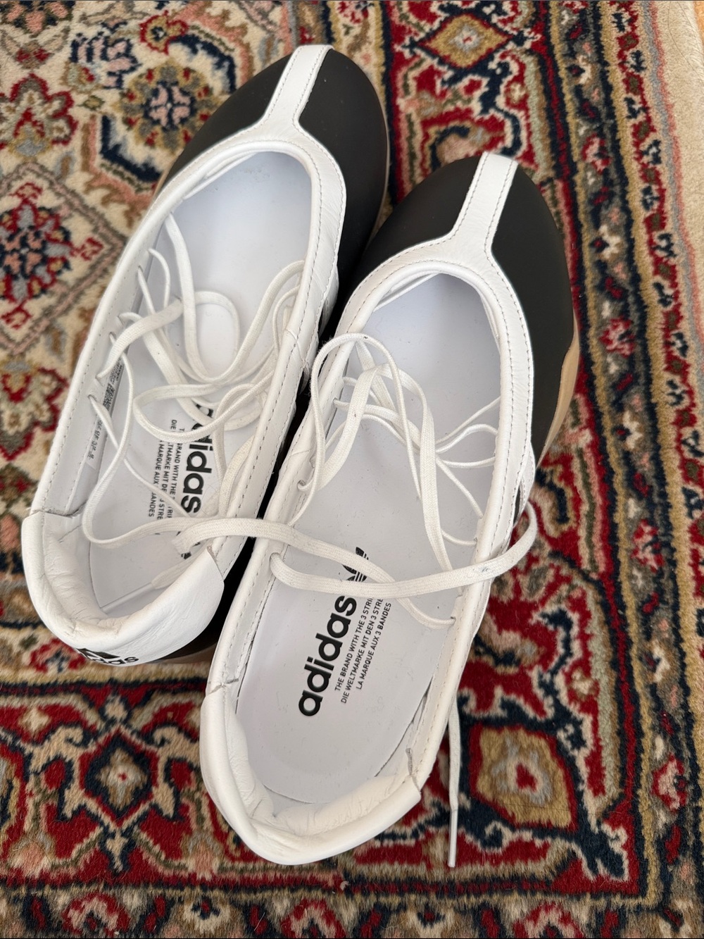 adidas Taekwondo Mei Black and White Lace-Up Ballet Flats - customized
